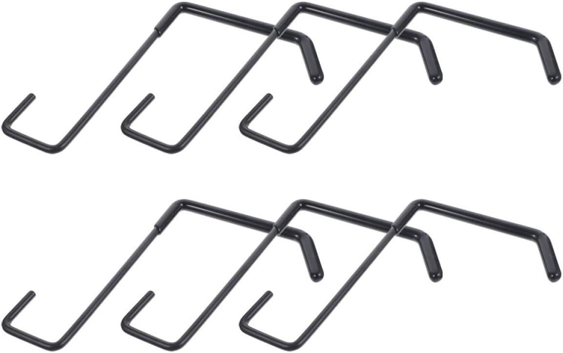 FAVOMOTO 6pcs Nail-Free Heavy Duty Garage Storage Hooks Black Large Wa