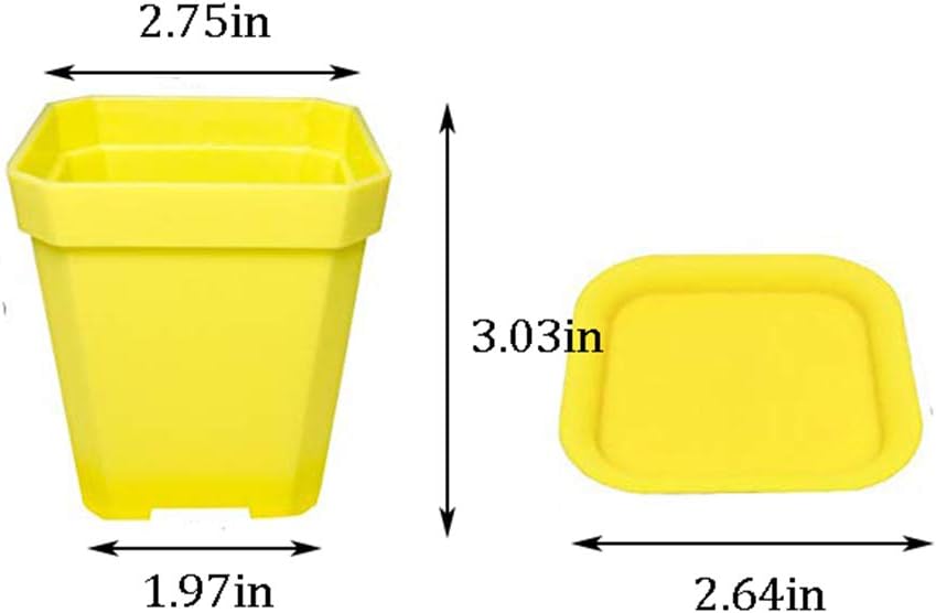 24 Pack 3inch Multi Color Square Plastic Plant Pots,Seedling Nursery T