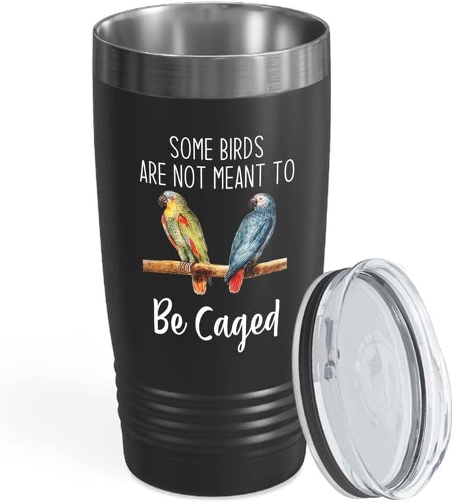Bird Lover Black Edition Viking Tumbler 20oz - Birds to be Caged - Hum