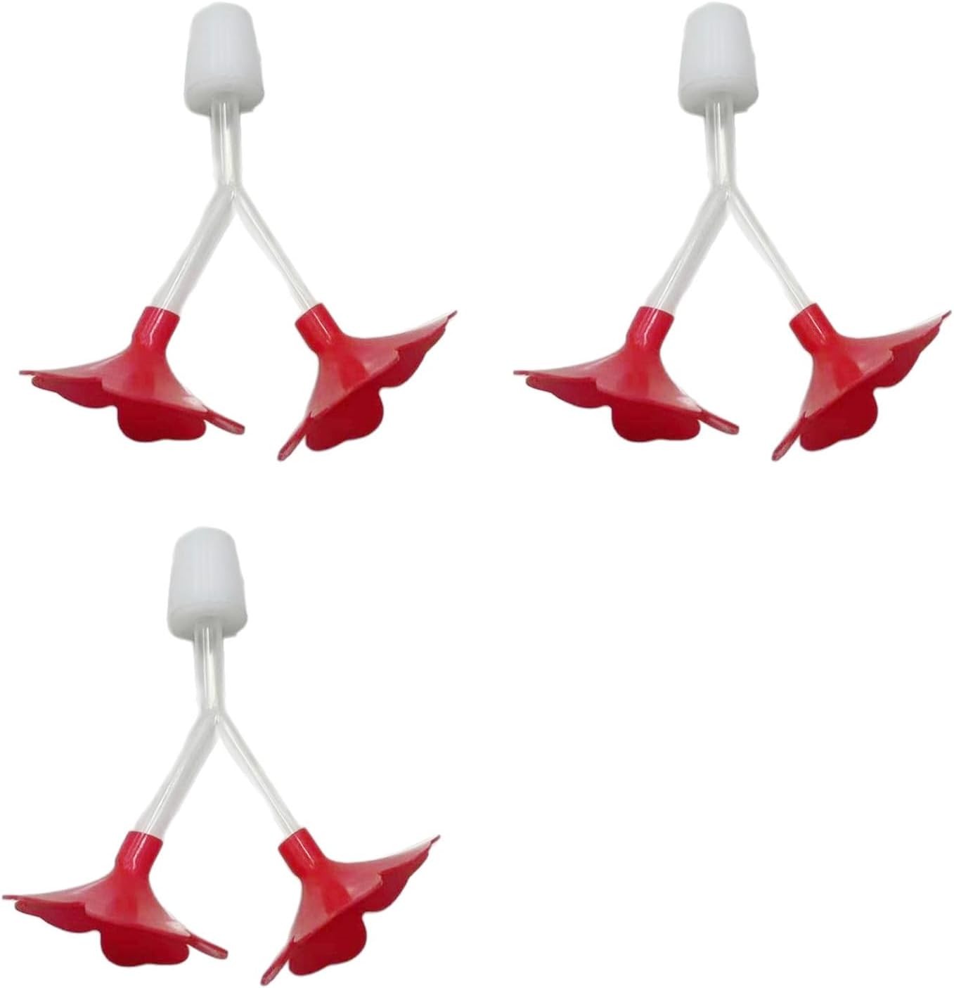 Pack Of 3 Y Shape Hummingbird Feeders Flower Feeder Outlet For Outdoor Garden Bird Watering Attracts Wildbird Hummingbird Feeder Red Flowers