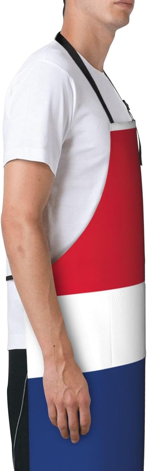 Dutch flag print Waterproof chef's apron with pocket apron for kitchen cooking baking barbecue and gardening