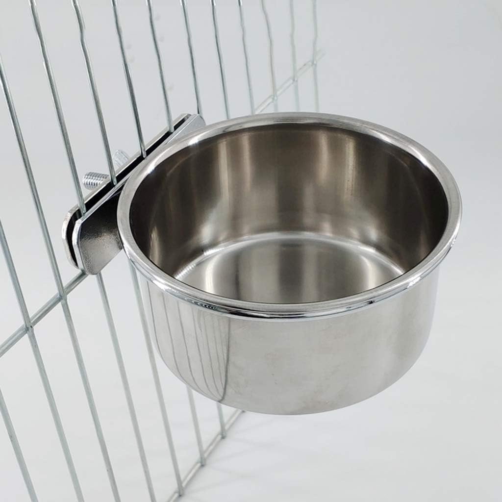 S/for M/L/XL Stainless Steel Pet Parrot Feeding Drinking Cup Water Cage Anti-Turnover Hanging Bowl Cup Birds Foods