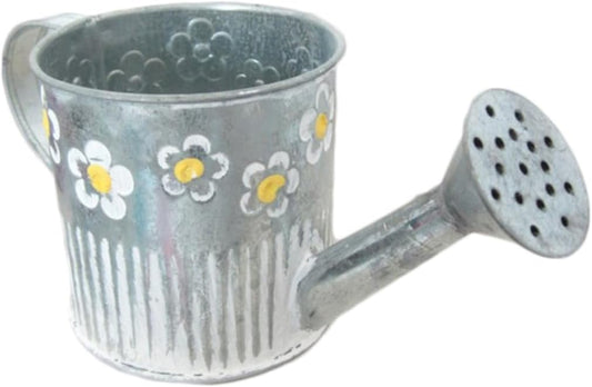 PRETYZOOM Floral Decorative Iron Vase Bucket Flower Pot Watering Pot S