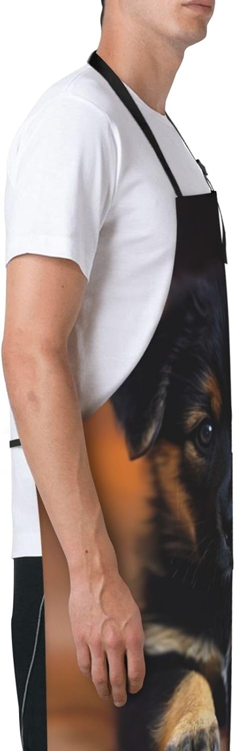 puppies dog Print Laundry apron 28x33 In Waterproof Kitchen Apron with Pockets for Cooking Baking