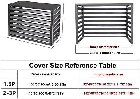 Outdoor Mini Split Air Conditioner Cover - Aluminum Heat Pump Protection, Noise Reduction, Durable Weatherproof Design, Versatile Plant Stand for Outside Units
