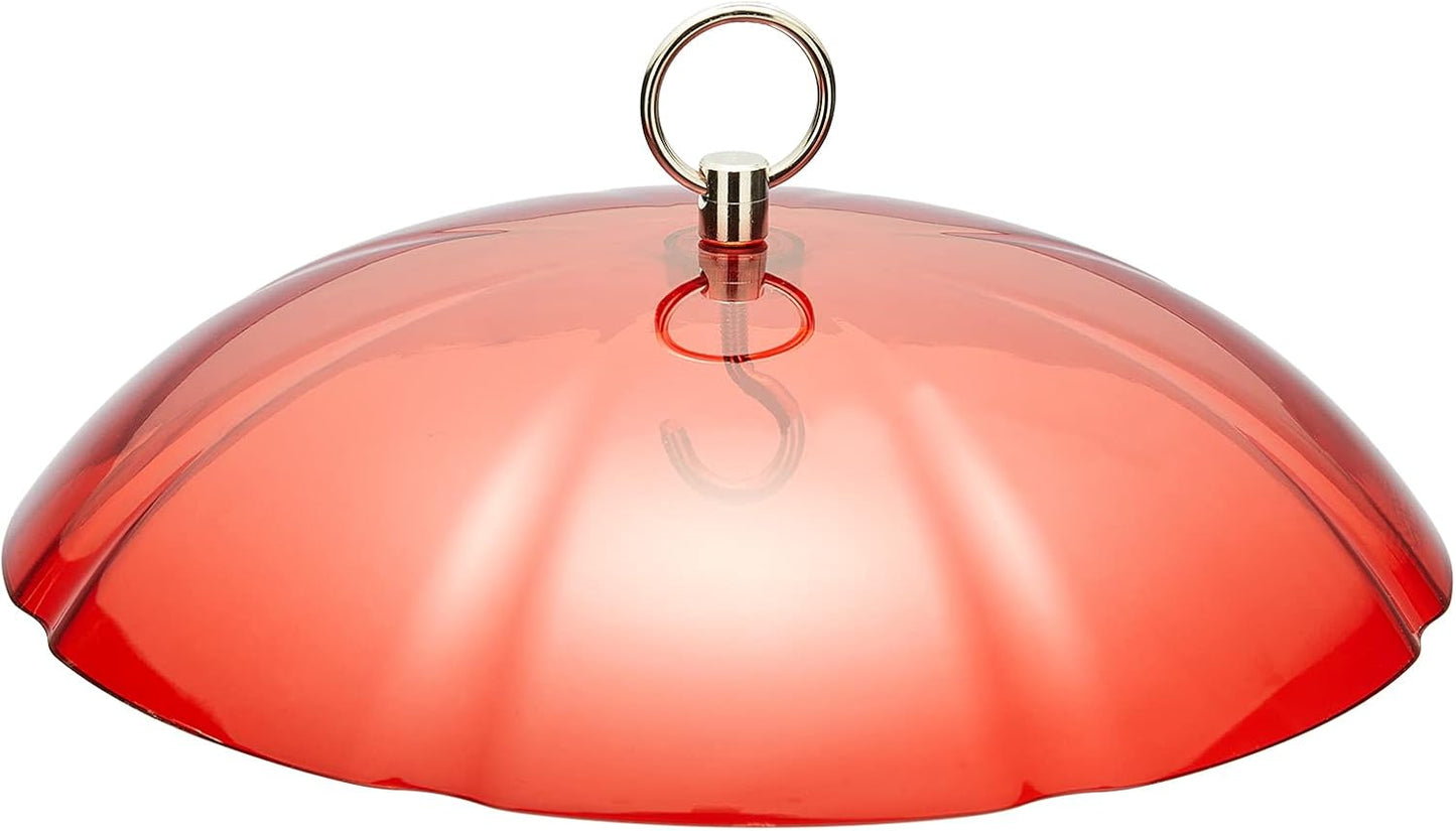 Kingsyard Plastic Weather Protective Dome Cover for Hanging Bird Feeders, Weather Guard & Easy to Clean, Red
