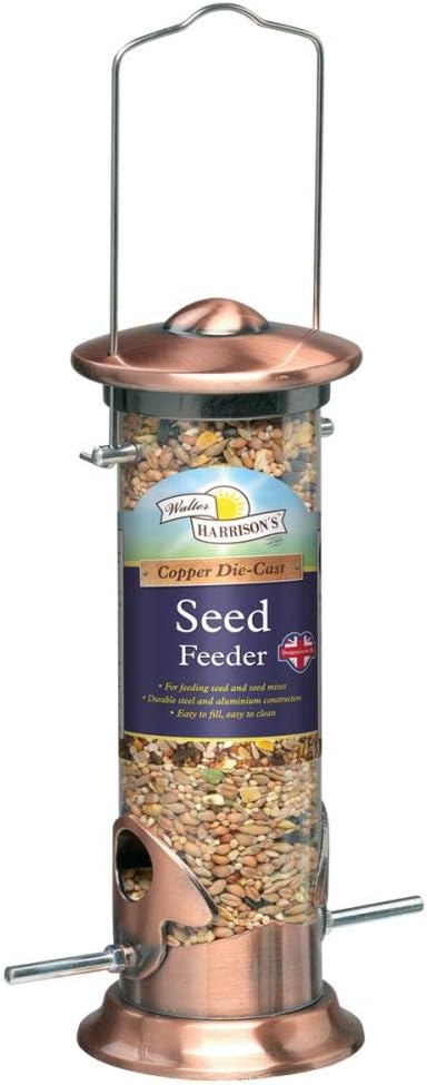 Walter Harrison's Copper Plated Die Cast Wild Bird Seed Hard-Wearing Hanging Feeder - Large - 51Cm - Bronze