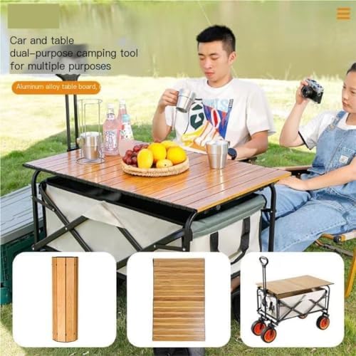 Portable Camping Cart,Outdoor Beach Trolley Cart Folding Hand Pulled Trailer for Camping and Picnic Portable Travel Equipment for Outdoor Activities