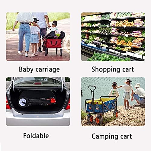Outdoor Foldiutility Wagon Foldable Garden Utility Vehicle,Portable Touoff-Road Trailer,Family Shoppicart with Wheels, Sturdy and, Bea100Kg/220Lbs/Style 2/a