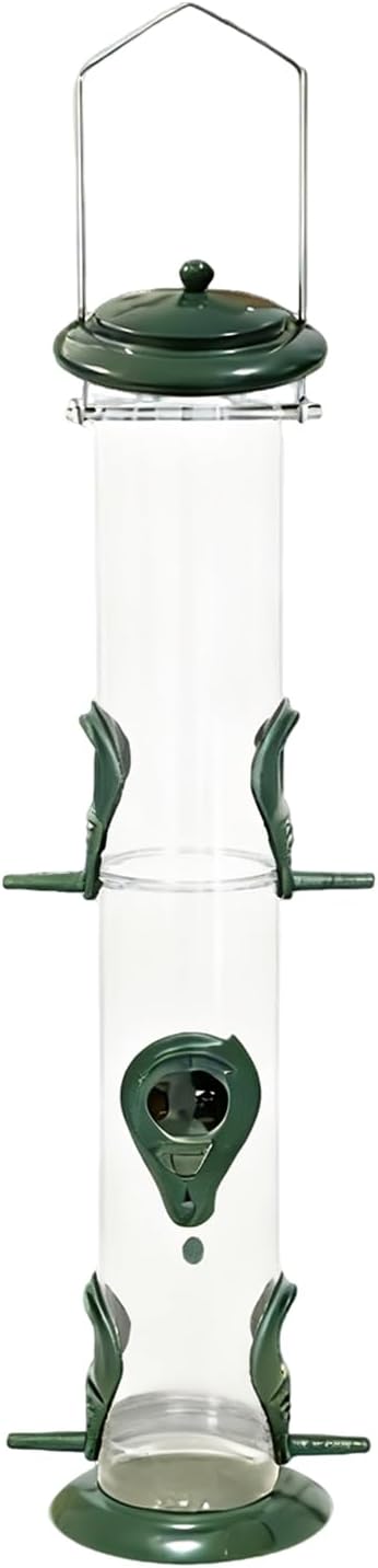 Squirrel Proof Bird Feeder - Small Tube Clear Weatherproof for Easy Ou