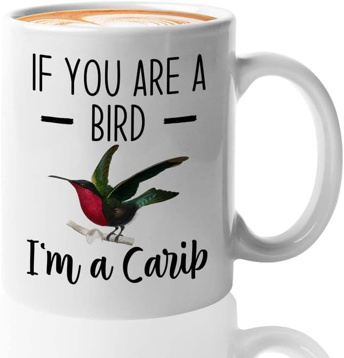 Bird Lover Coffee Mug 11oz White - Bird and carib - Hummingbird Nest C
