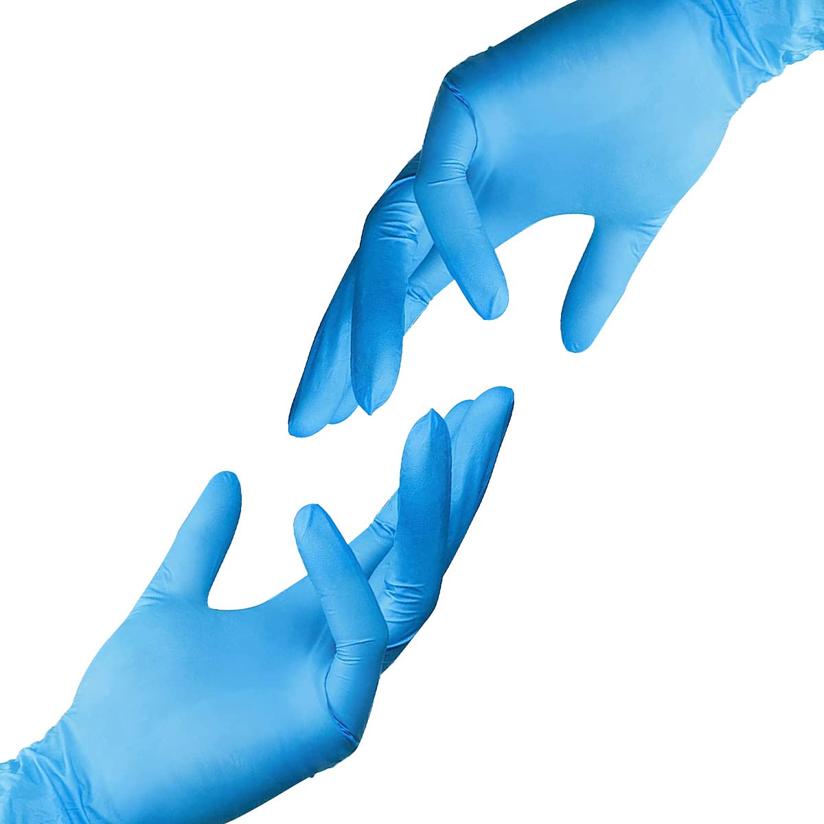 Basic Medical Synmax Vinyl Exam Gloves - Latex-Free & Powder-Free - Large, BMPF-3003(Case of 1,000) Blue