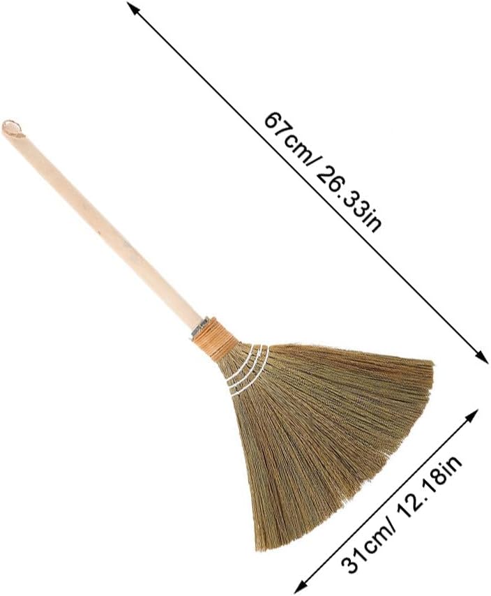 FAVOMOTO Natural Whisk Sweeping Broom Vietnamese Corn Broom with Wood 