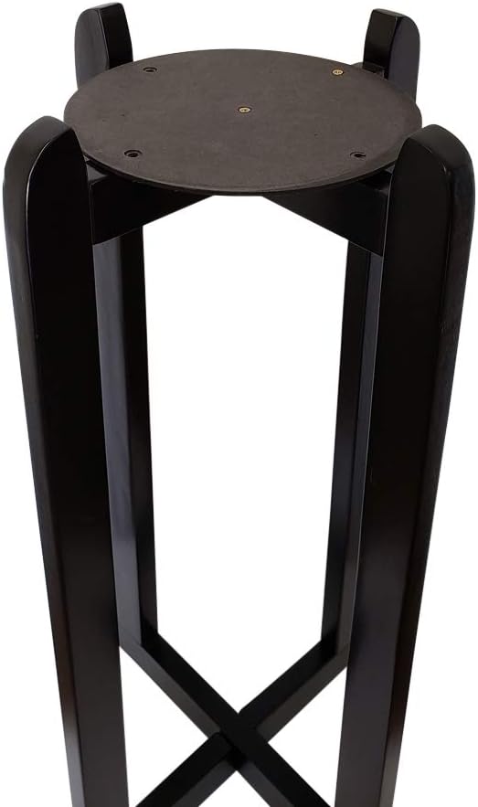 27" Wood Painted Water Beverage Dispenser or Plant Floor Stand - Black Painted