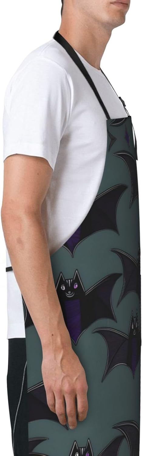Bat pattern Print Laundry apron 28x33 In Waterproof Kitchen Apron with