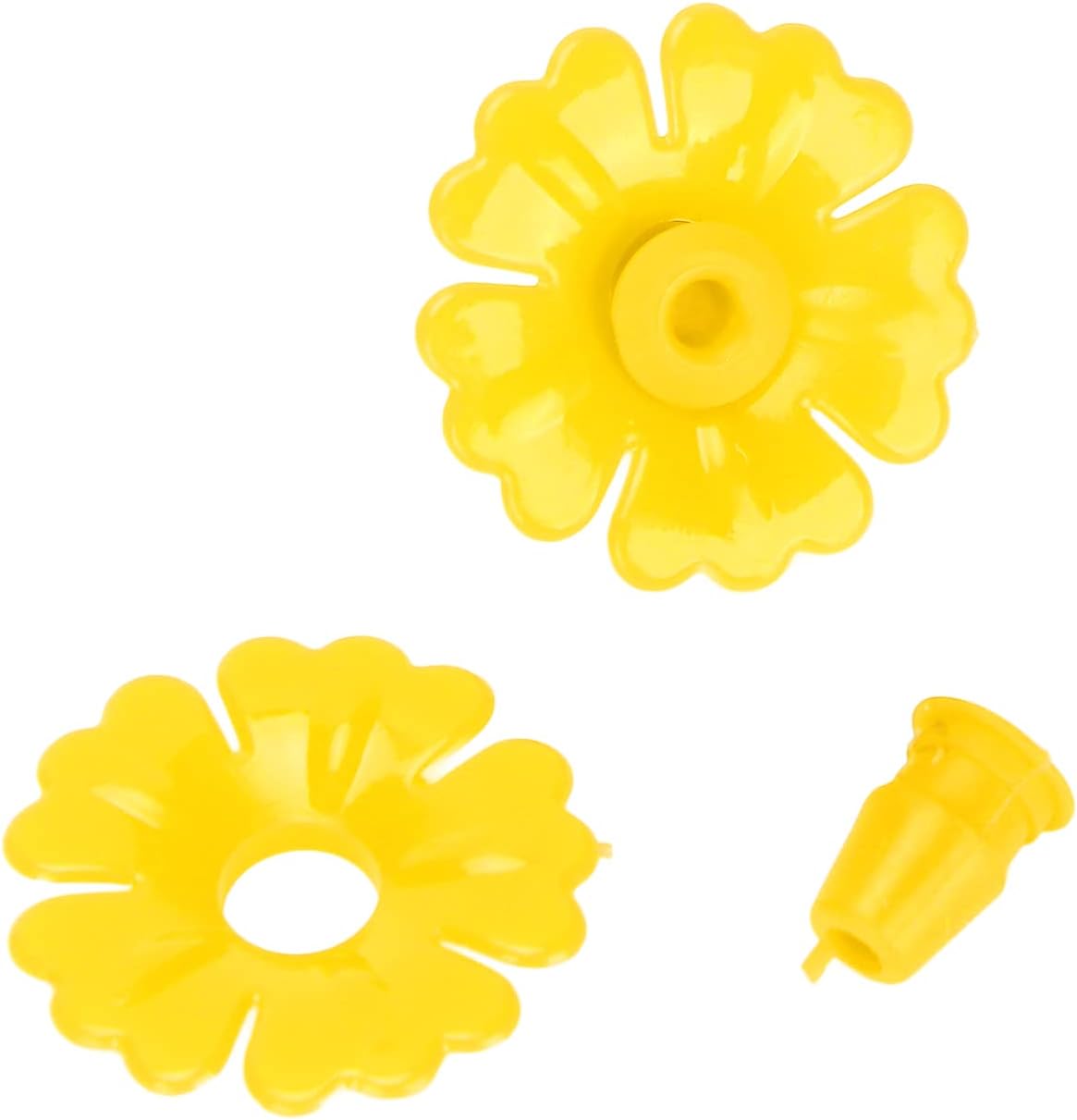30 Set Hummingbird Feeder Flowers Hanging Bird Feeding Ports Replacement Parts for Bee Guards Feeding Hummingbird Outdoors Supplies(Yellow)
