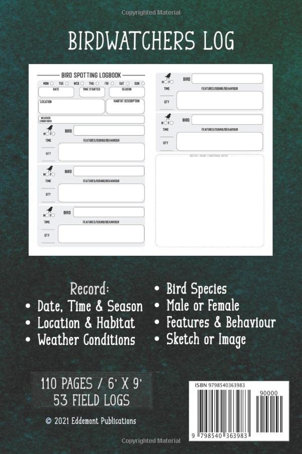 Bird Spotting Logbook: Birdwatching Journal to Record Sightings, Species & Behaviours of our Feathered Friends