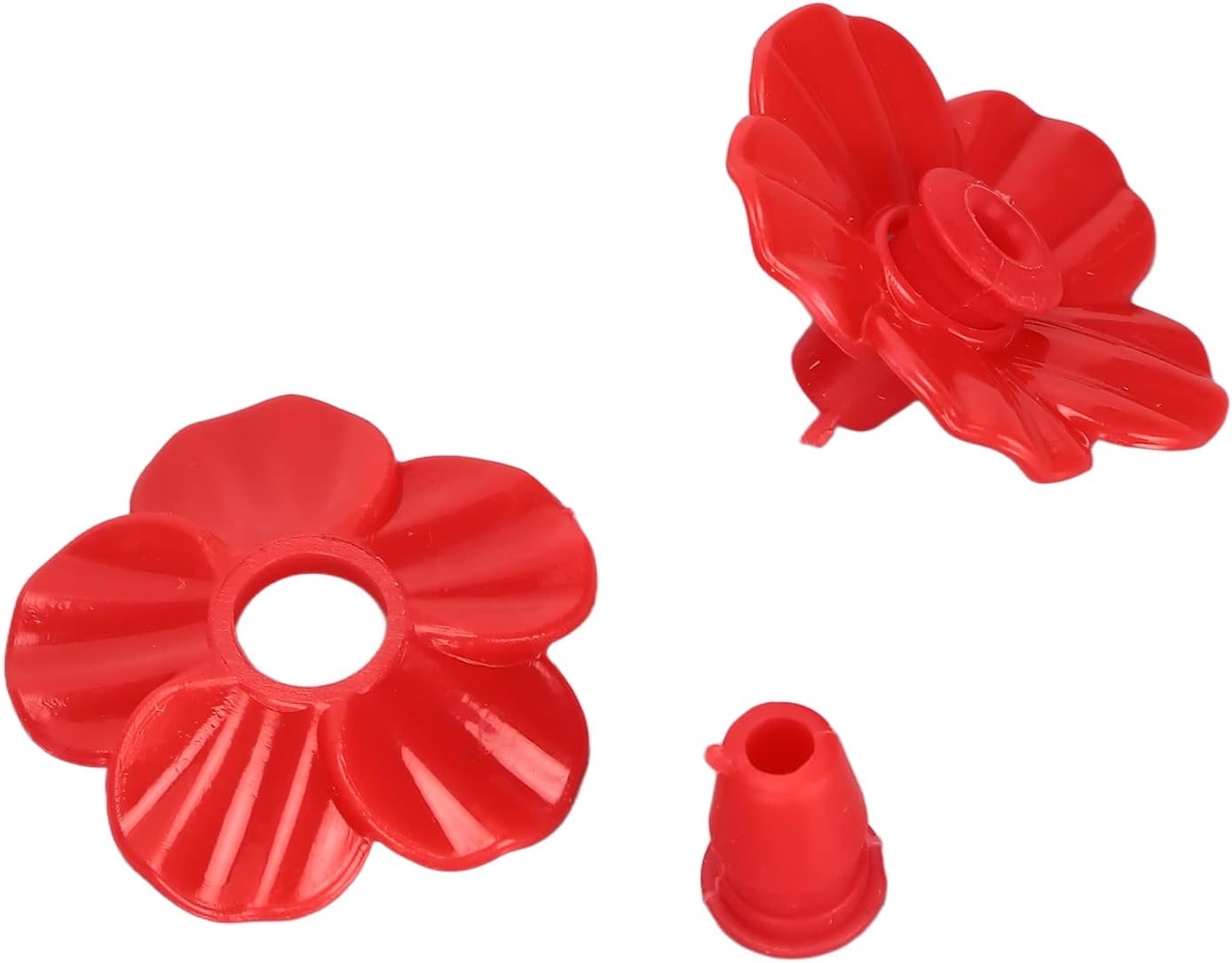 Hummingbird Feeder Part, 30Pcs Hummingbird Feeder Replacement Flowers Feeding Ports Replaceable More Bird Feeder Decorative Flower (Red)