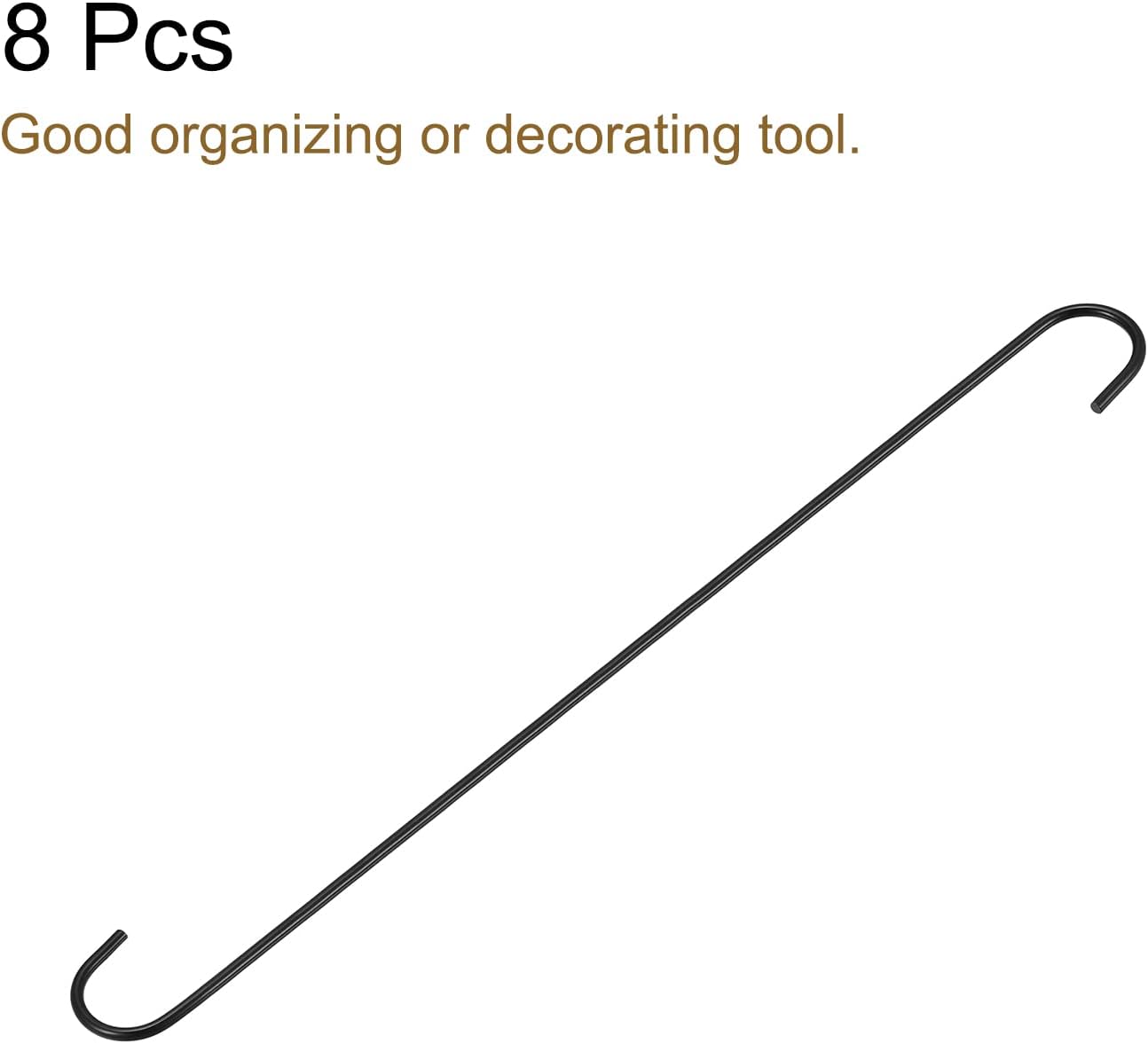 uxcell S Hanging Hooks, 20inch/500mm Extra Long Steel Hanger, Indoor O