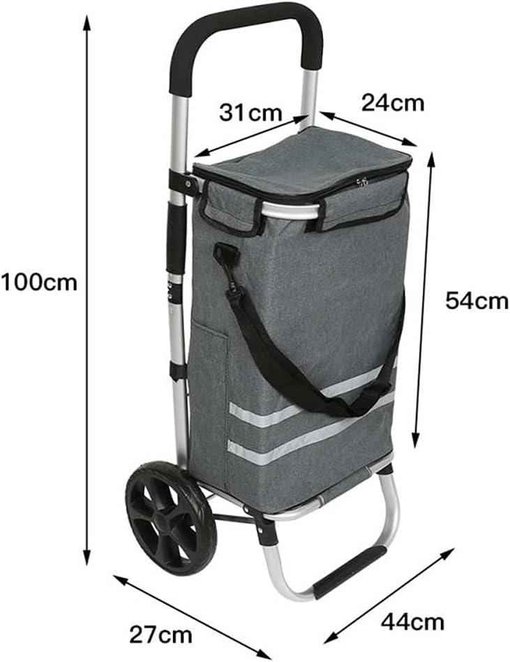 JSEIAJB 35l Shopping Trolley Cart Tote Shoulder Bag Foldable Reusable 