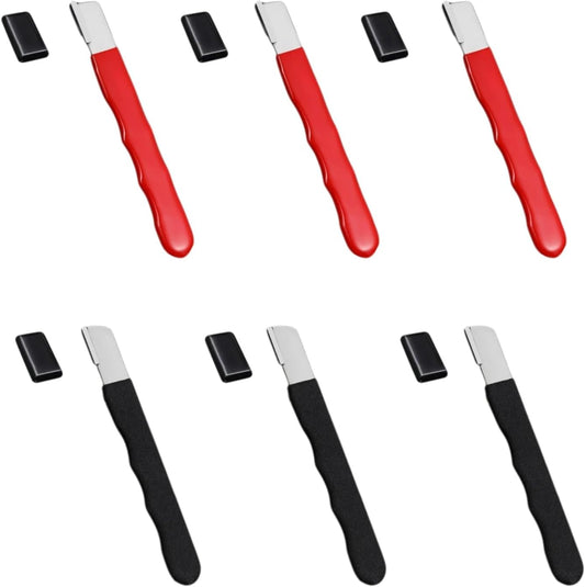 Clipper Blade Sharpener, 6 Pack Garden Tool Sharpener for Hedge Shears, Scissors, Pruning Shears, Hatchets, Sickle - Portable & Durable(3 Red, 3 Black)