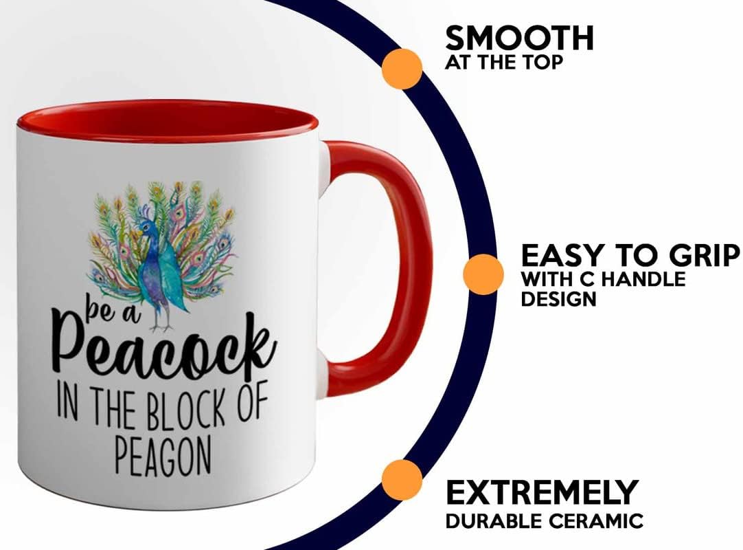 Bird Lover Two Tone Red Edition 11oz - Peacock Block pgeons - Hummingb