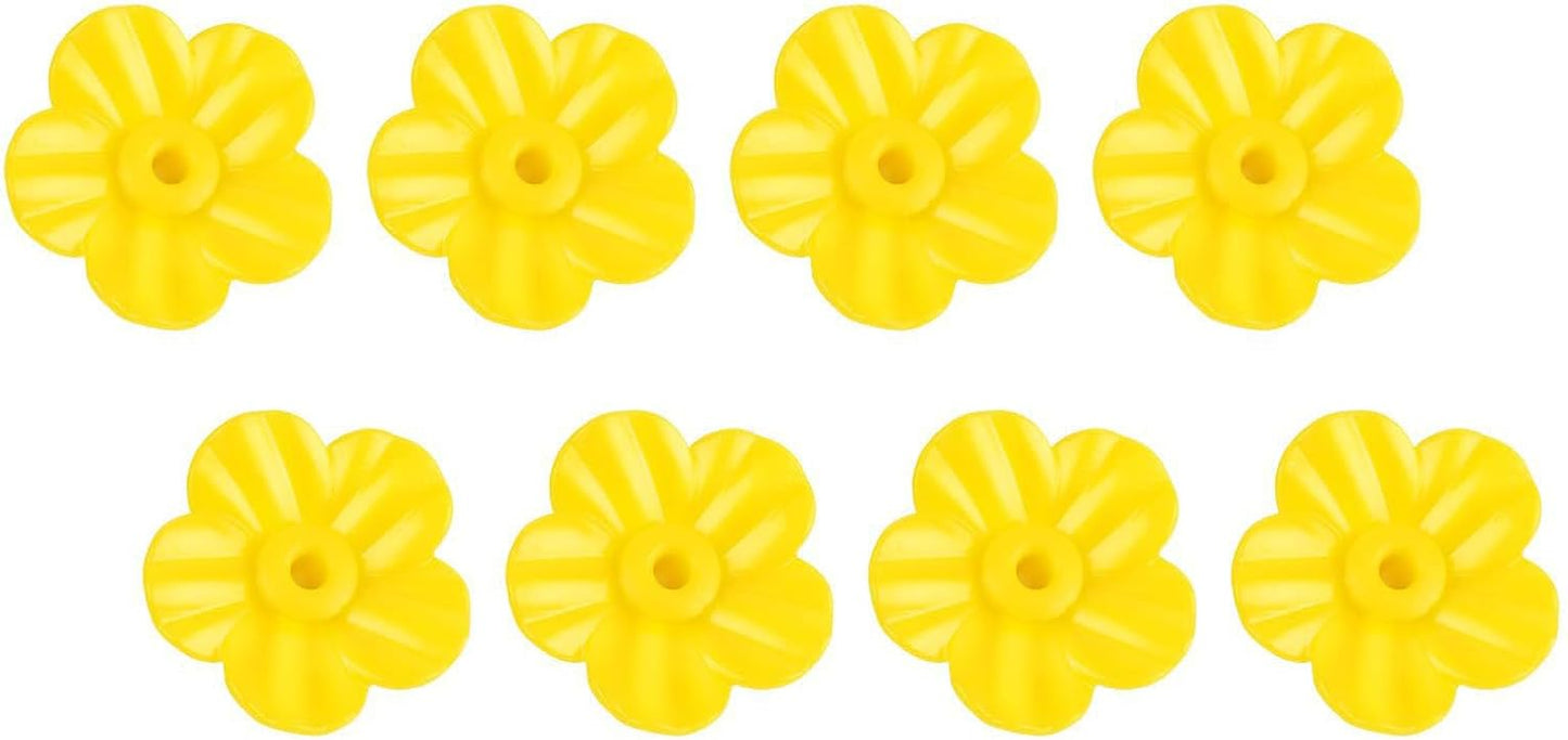 10PCS Hummingbird Feeders Replacement Flowers, Flowers Bird Feeder Replacement Parts Accessories for Outdoor Hanging Feeders (Yellow)