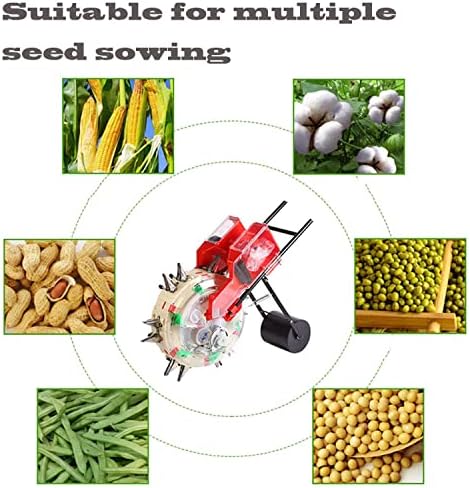 Precision Hand-Push Roller Seeder - Manual Seed Planter for Lawns, Gardens & Vegetables, 5 Adjustable Seed Plates for Corn, Soybean, Peanut, Efficient Fertilizer Machine
