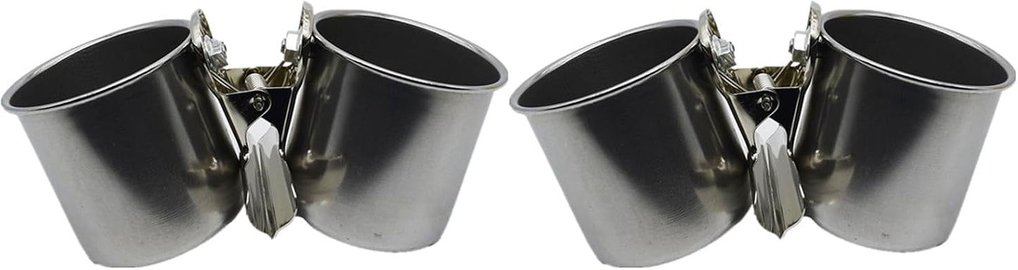 2pcs Steel Bird Feeder Steel Cup Food Bowl Container Parrot Parakeets Cage Hanging Bowl Water Food Dish Bird Supplies Bird Feeder for Cages Portable with Hook