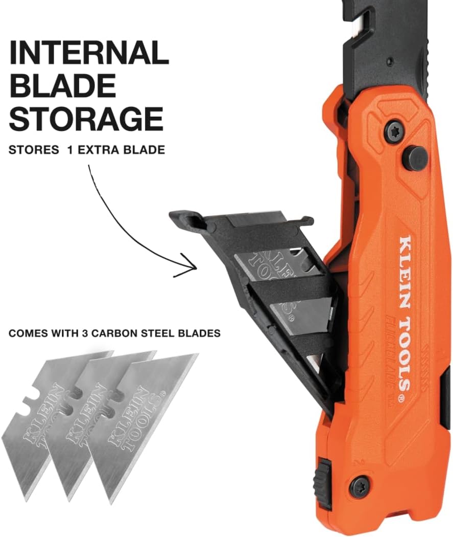 Klein Tools 44306 FLICKBLADE 2-in-1 Folding Utility Knife and Scraper 