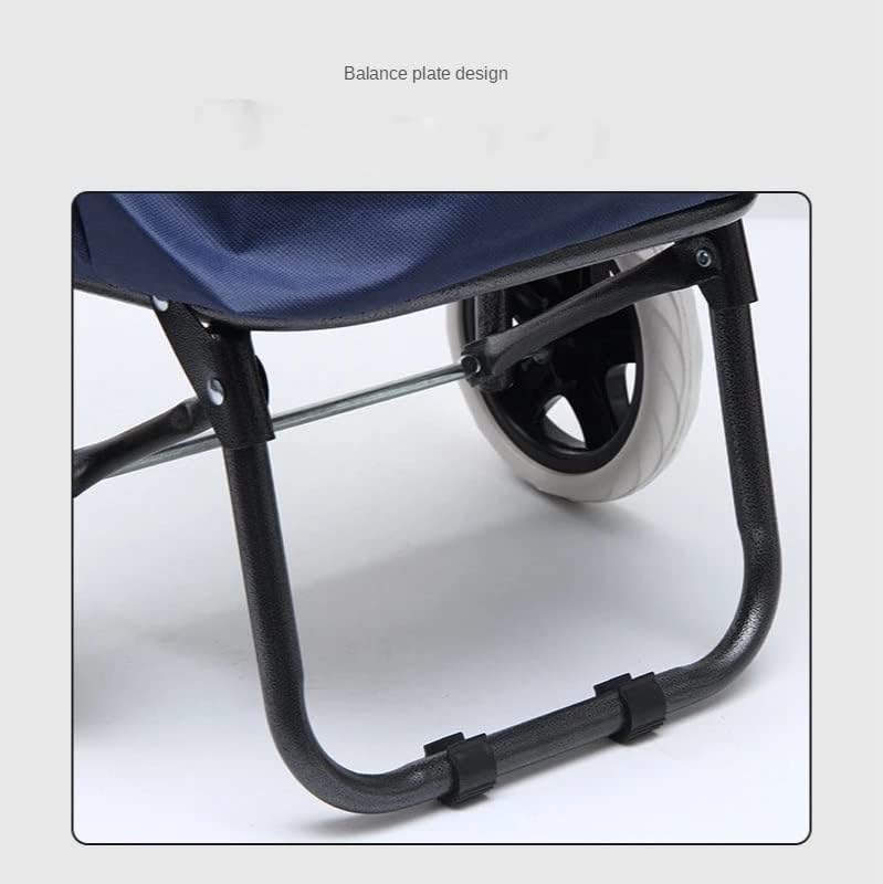 JSEIAJB Portable Shopping Cart Trolley on Wheels Folding Shopper Bag B
