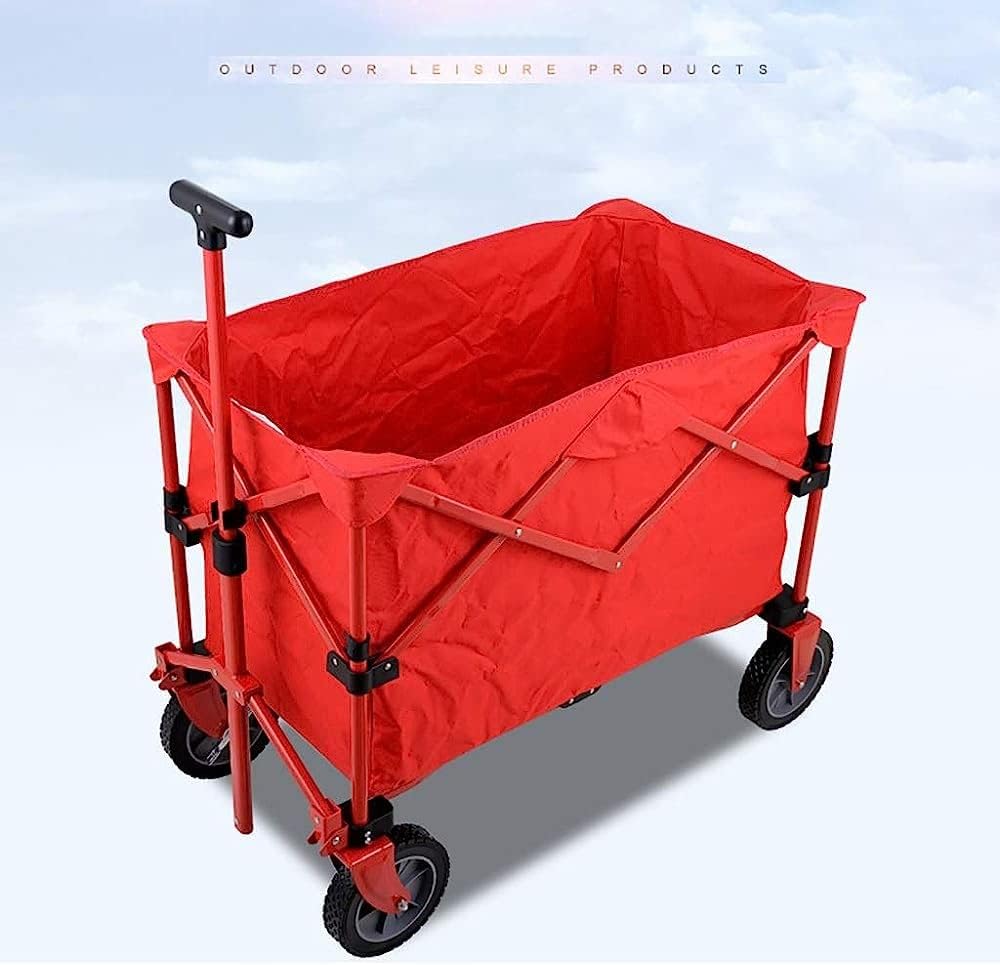 Handcart, Folding Portable Trolley Cart Heavy Duty Wagon, Multifunction Shopping Cart, for Outdoor/Camping/Fishing/Mall Cargo Carry Trolley with 4 Wheel,