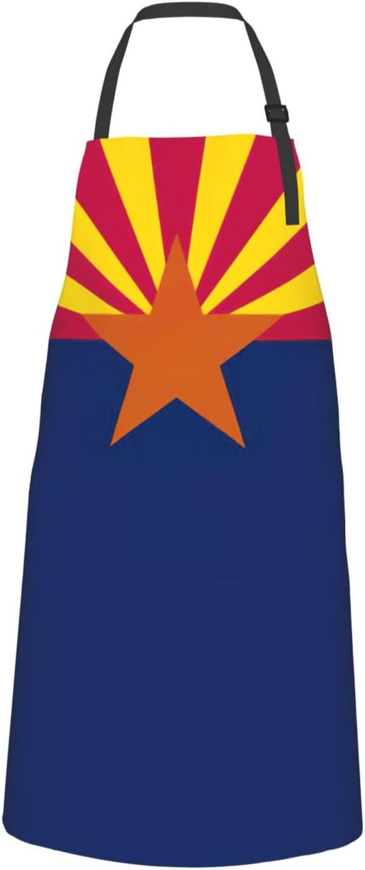 Arizona state flag print Waterproof chef's apron with pocket apron for kitchen cooking baking barbecue and gardening