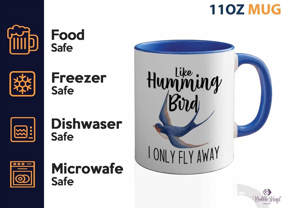 Bird Lover Two Tone Blue Edition 11oz - Humming Bird Fly Away - Hummin