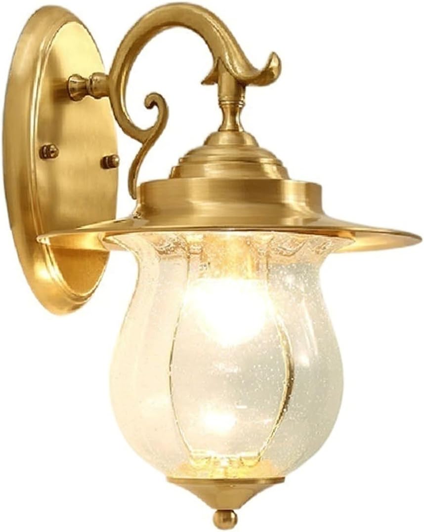 Solar Outdoor Wall Light, Exterior Mounted Sconce, Stainless Steel Lantern with Water Ripple Glass Shade, Waterproof Dusk to Dawn LED Lighting Fixture for Porch Patio Garden Entryway Cottage