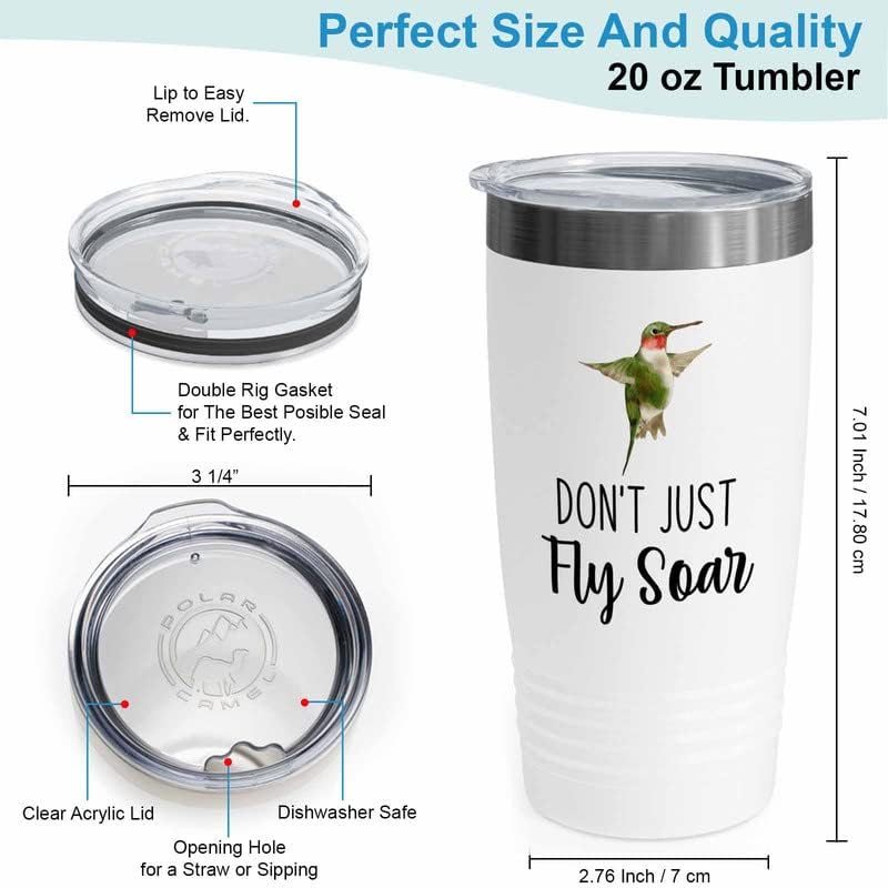 Bird Lover White Edition Viking Tumbler 20oz - Don't just Fly soar - H