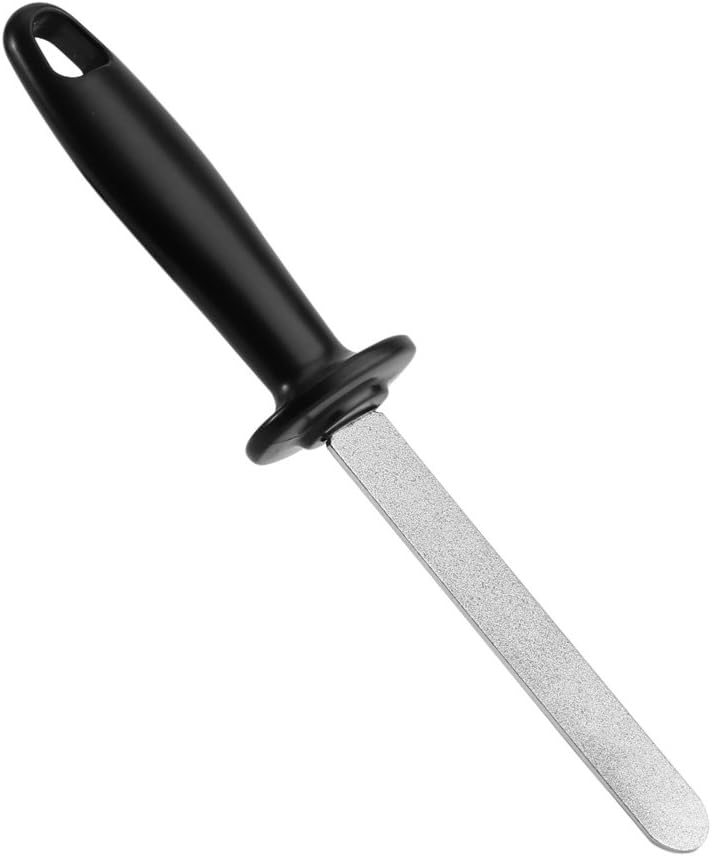 Sharpening Stone File, Garden Tool Sharpener with Plastic Handle Double Sided Knife Sharpener for Garden Outdoor Camping Kitchen