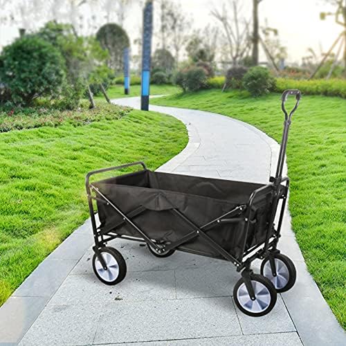 Portable Camping Cart,Beach Garden Trolley Cart Large Capacity Wagon Cart with Telescoping Handle Compact Outdoor Wheelbarrows for Camping Garden and Beach Use,Red