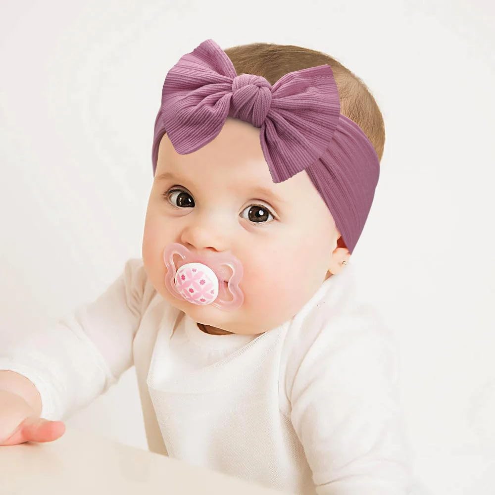 CÉLLOT 10 Colors Super Stretchy Soft Knot Baby Girl Headbands with Hai