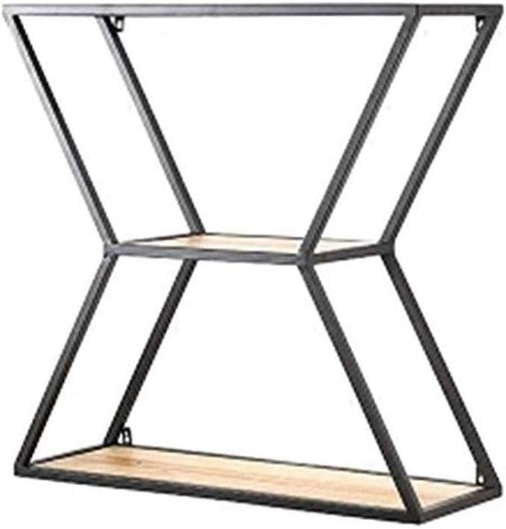 VIDI Wrought Iron Wall Mount，3 Layers Flower Stand Plant Frame Black Metal Display Shelf, Mounted Size 60cm