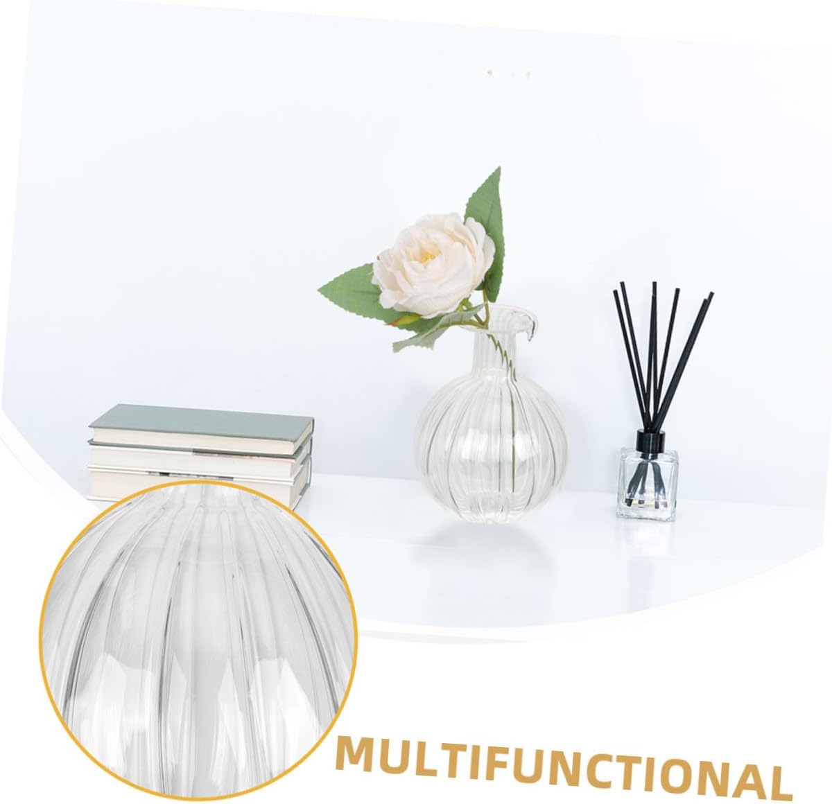 PRETYZOOM 2pcs Pomegranate Shaped Glass Flower Vase Hydroponic Planter