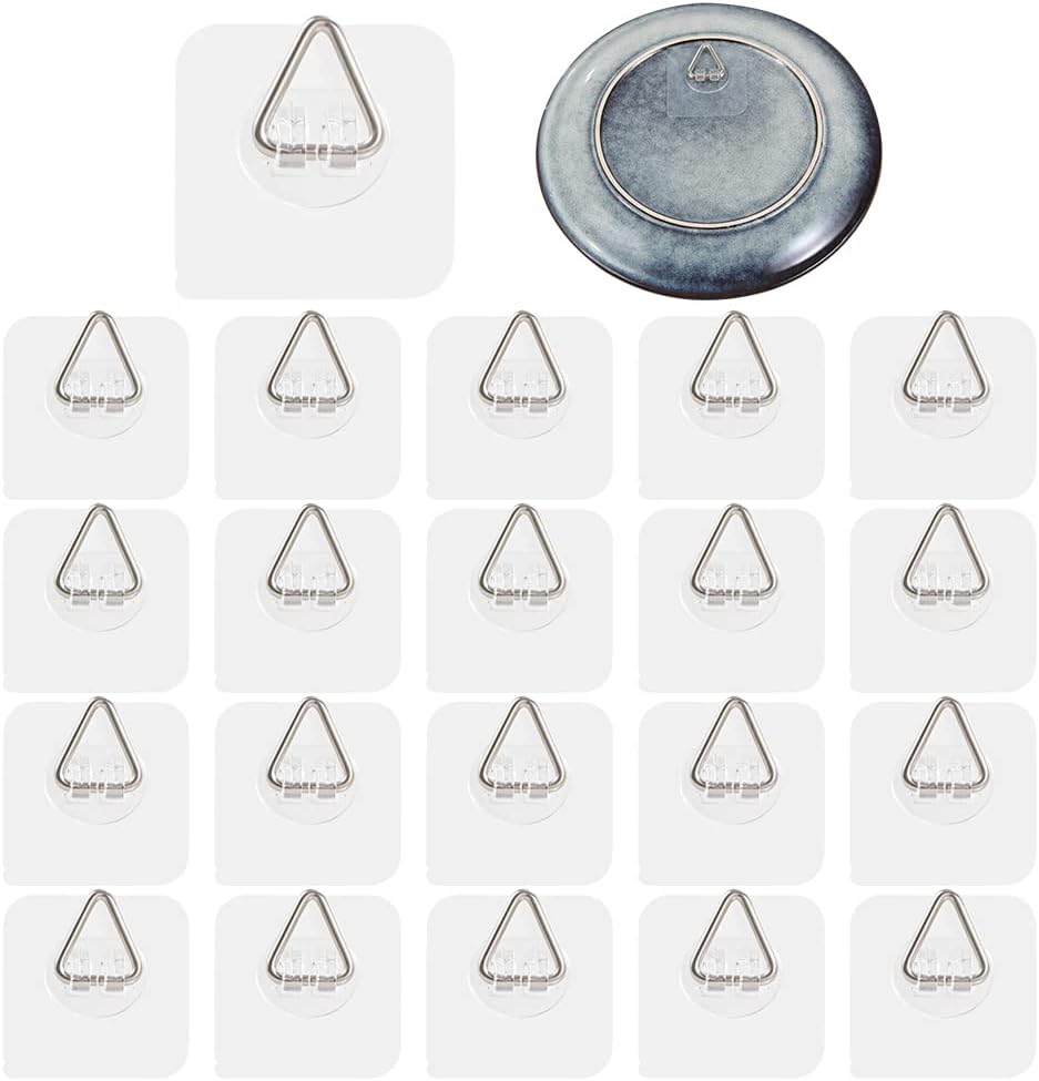 DIDUDIDU Wall Plate Hangers for Display - Invisible Adhesive Picture H