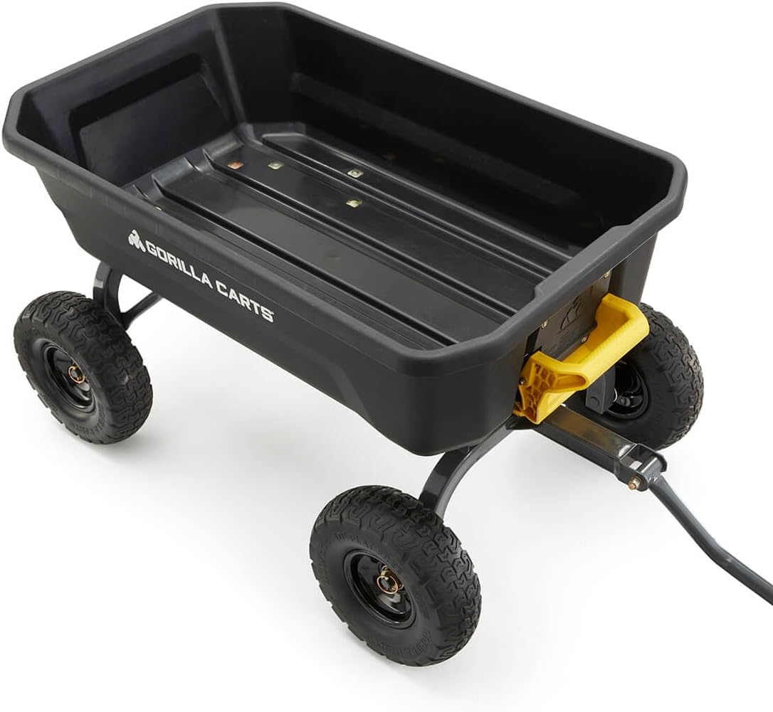 Gorilla Carts Heavy-Duty Dump Cart, Patented Quick-Release Dumping, St