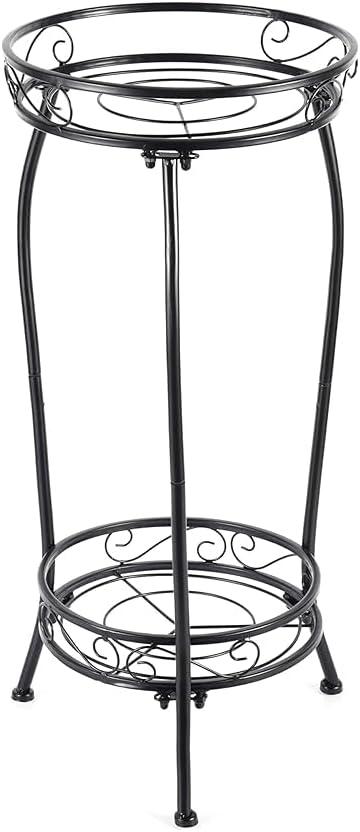 Plant Stand Indoor Outdoor，Tall Black Metal Rustproof Stable Plant Sta
