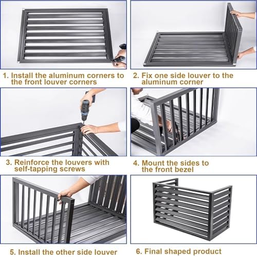 Stylish Weatherproof Aluminum Mini Split AC Cover - Noise Reduction Heat Pump Protector, Flat Design for Outdoor Shelf & Plant Stand, Durable & Functional Accessory