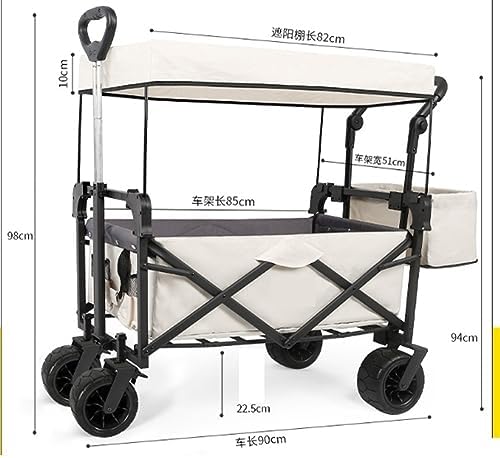Portable Camping Cart,Outdoor Folding Camping Beach Wagon Cart with Re