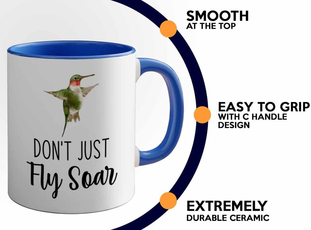 Bird Lover Two Tone Blue Edition 11oz - Don't just Fly soar - Hummingb