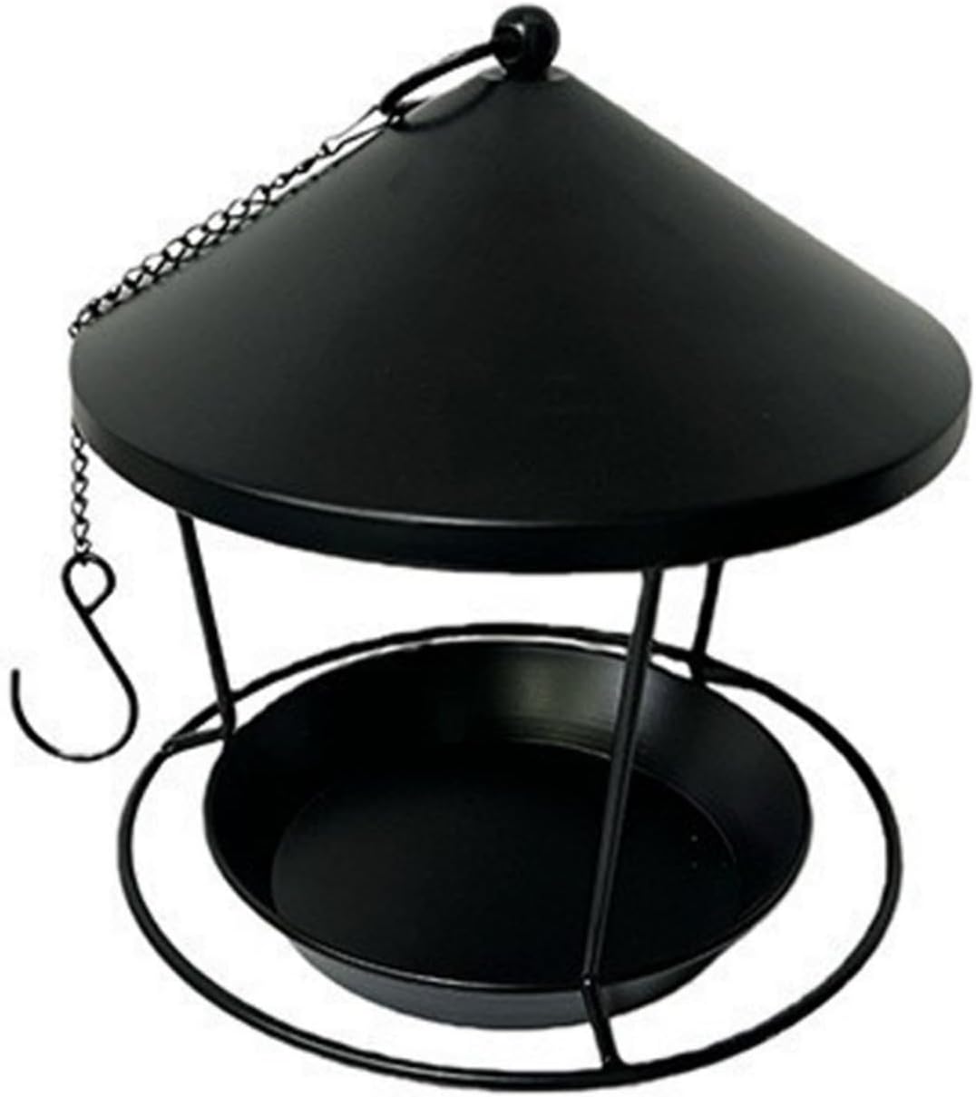 Easy Installation Iron Hanging Bird Feeder with Ornamental Circles for Garden Decoration Weatherproof Large Capacity Bird Feeder