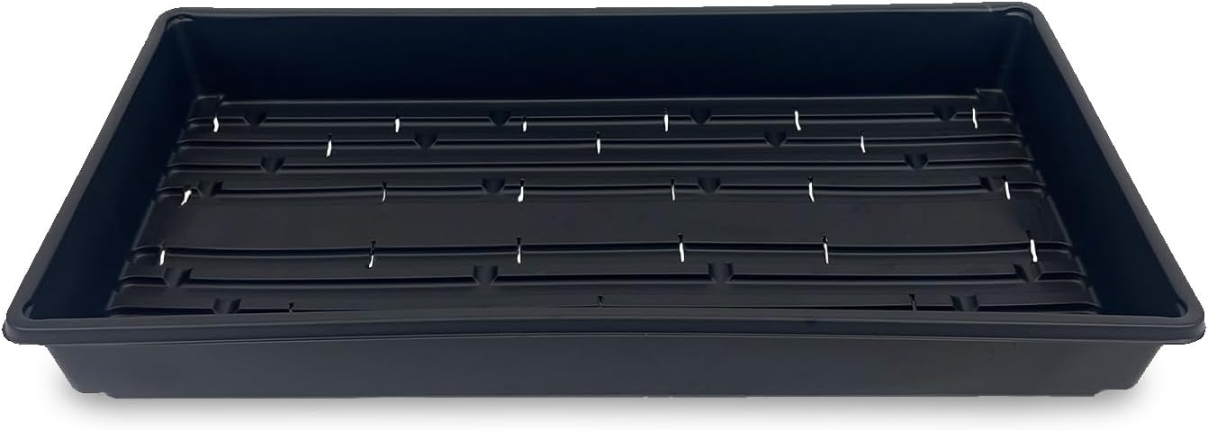 10 Plant Growing Trays (WITH Drain Holes) - 20" x 10" - Perfect Garden Seed Starter Grow Trays: For Seedlings, Indoor Gardening, Growing Microgreens, Wheatgrass & More - Soil or Hydroponic