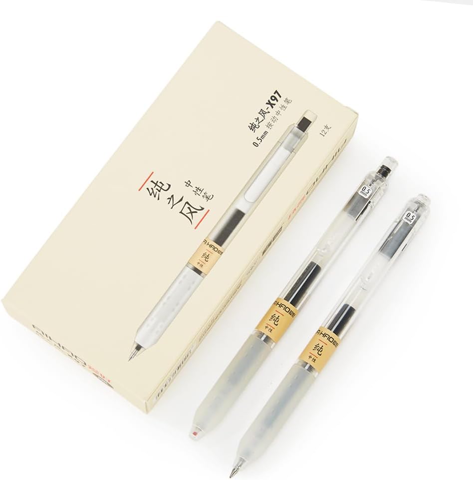 czxwyst X97 Retractable Gel Ink Pens 0.5mm Fine Point (Black Color 12-